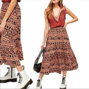 NWT Free People All About the Tiers Skirt Size Medium